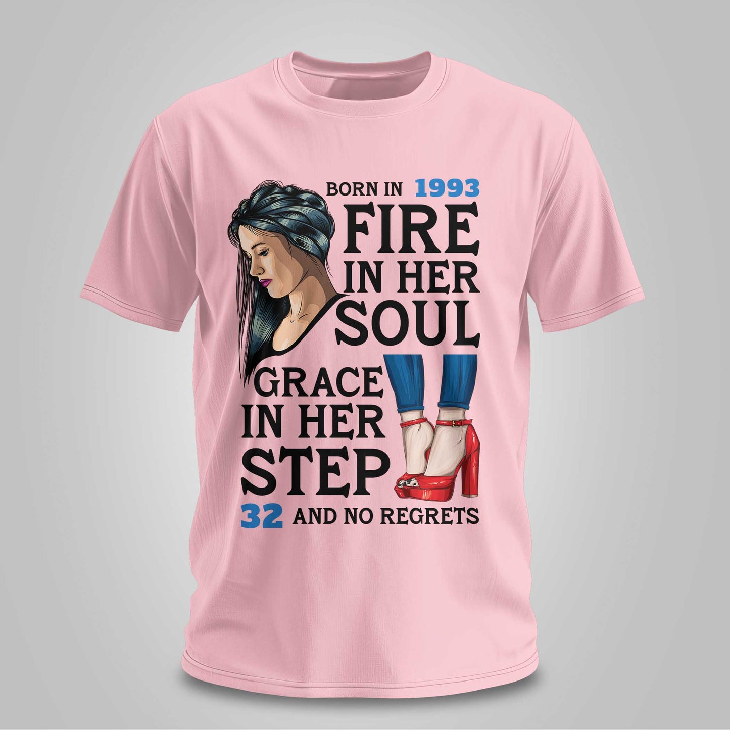 Born In 1993 - Fire In Her Soul - Unisex T-shirt