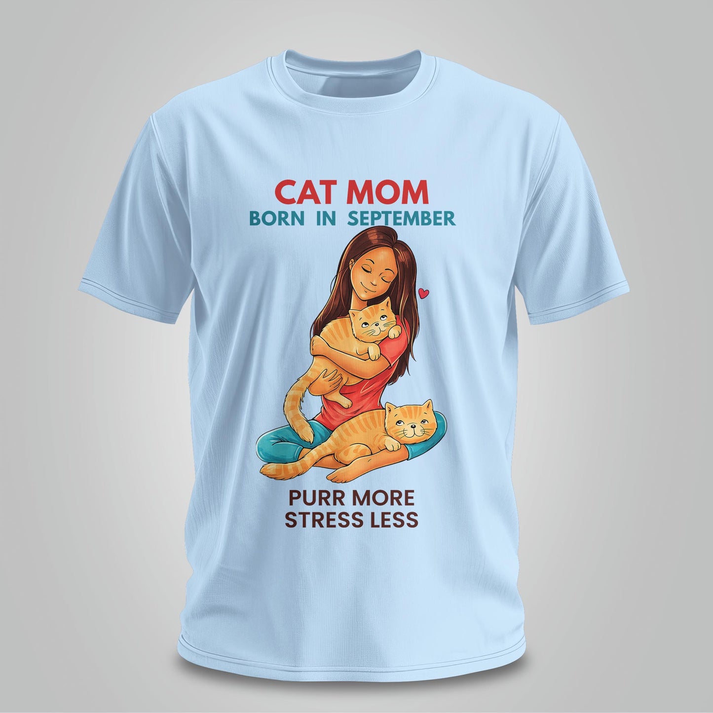 Cat Mom Born In September T-shirt