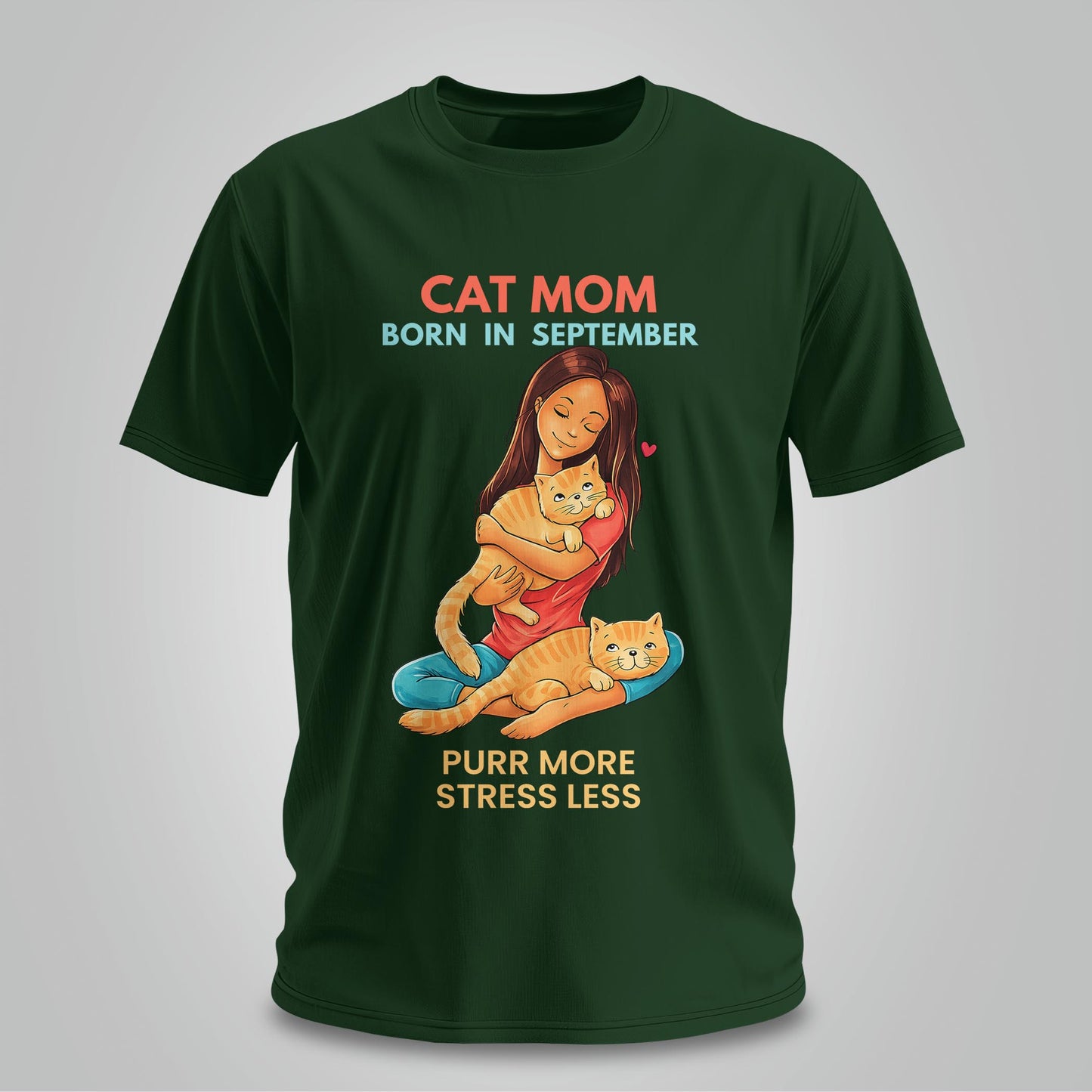 Cat Mom Born In September T-shirt